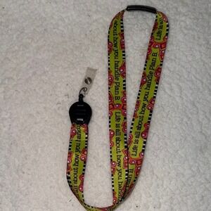 Inspirational Quote Lanyard Retractable ID Badge Reel Plan B Green Geometric